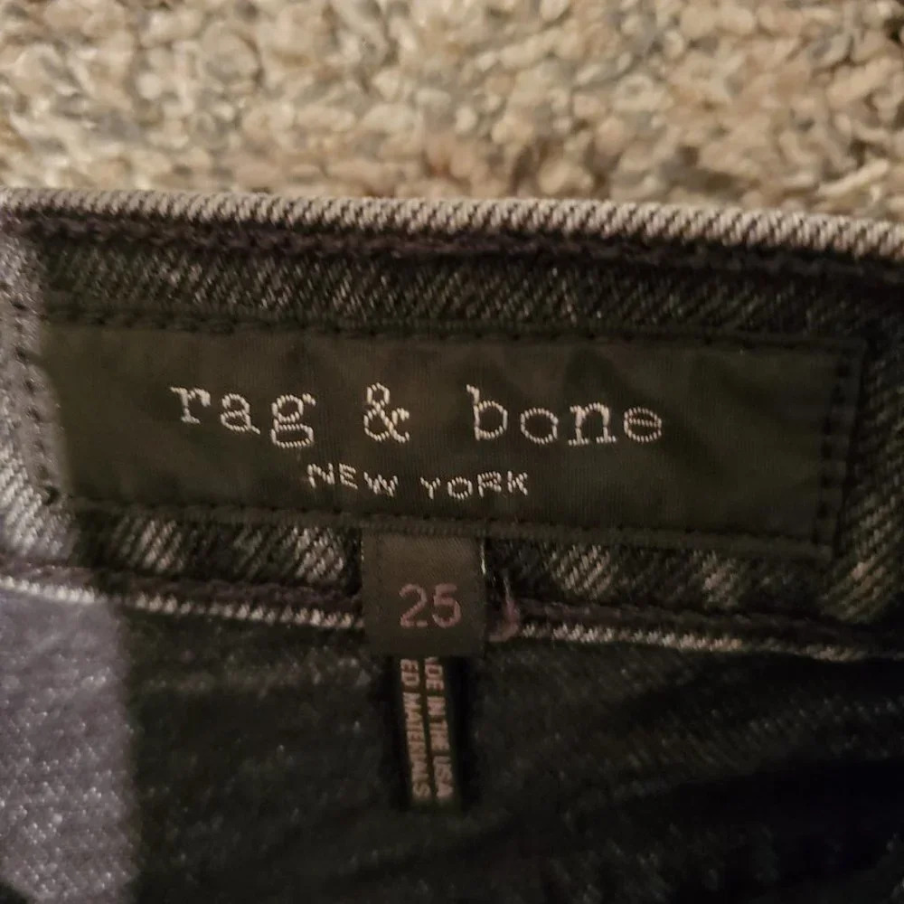 Rag & Bone Vintage Ankle Straight Jeans Black Bunnys 25 - Picture 3 of 3